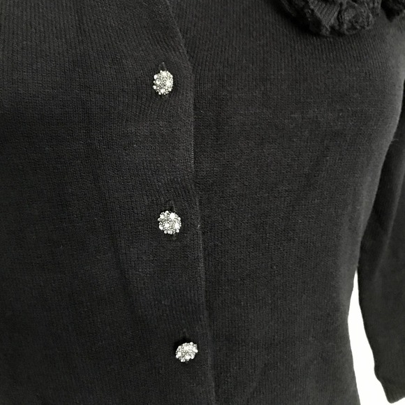 NEW York & Company Rhinestone Front Black Sweater Size S - Picture 7 of 8